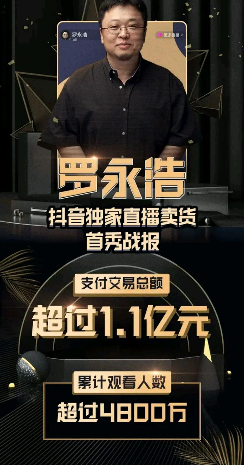 罗永浩抖音直播带货首秀破亿：3小时销售额1.1亿，薇娅同步售火箭